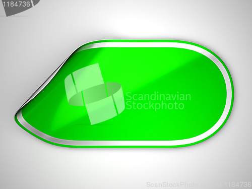Image of Green rounded hamous sticker or label 