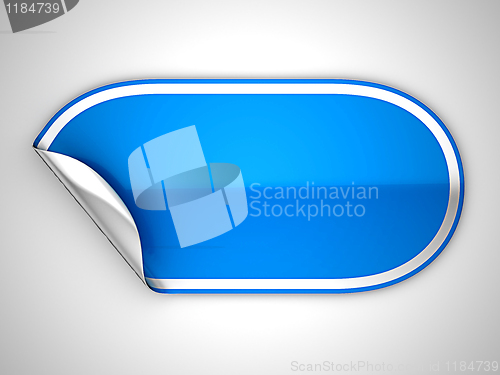 Image of Blue rounded hamous sticker or label 