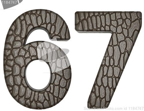 Image of Alligator skin font 6 7 digits 