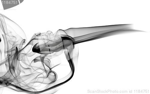 Image of Black smoke Abstraction on white