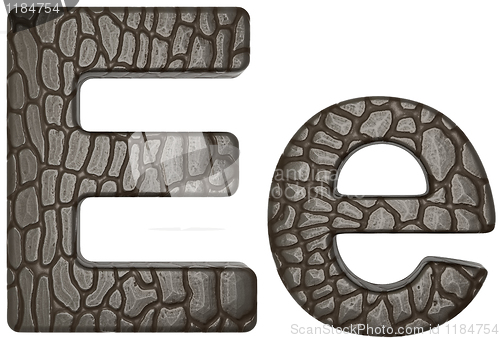 Image of Alligator skin font E lowercase and capital letters