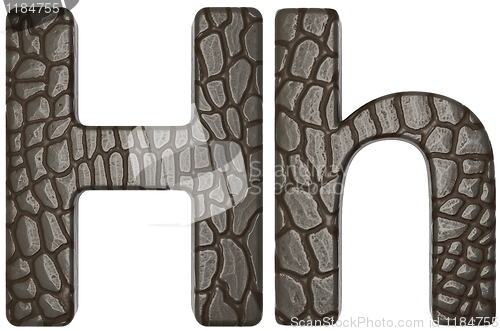 Image of Alligator skin font H lowercase and capital letters