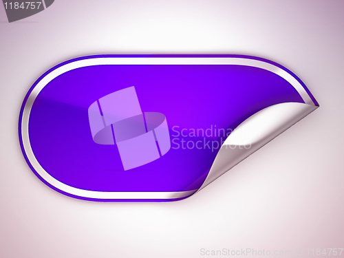 Image of Purple rounded bent sticker or label 