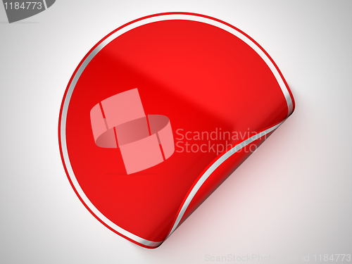 Image of  Red round sticker or label 