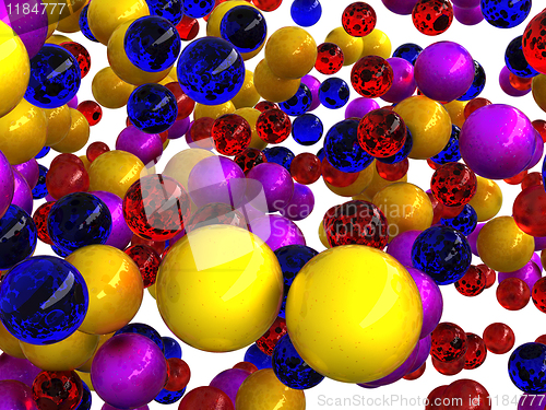 Image of 3d Colorful orbs isolated on white 