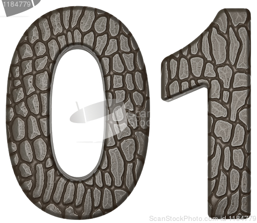 Image of Alligator skin font 0 1 figures