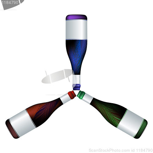 Image of wine bottles trio