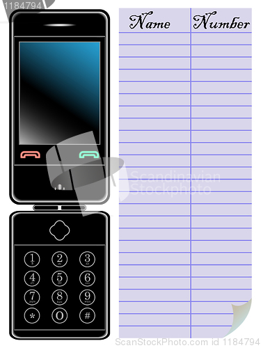 Image of telephone and agenda