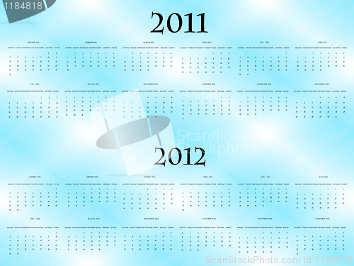 Image of vector calendar for 2011 and 2012