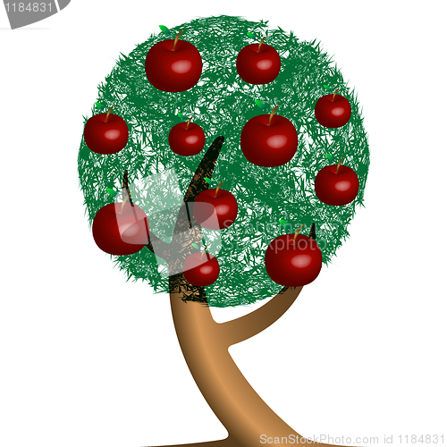 Image of apple tree cartoon