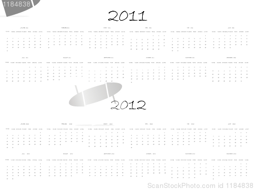 Image of calendar 2011 and 2012