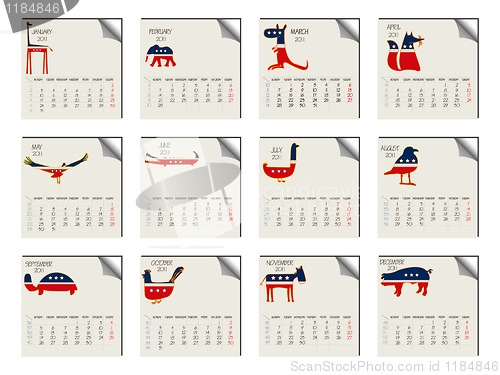 Image of 2011 animals calendar