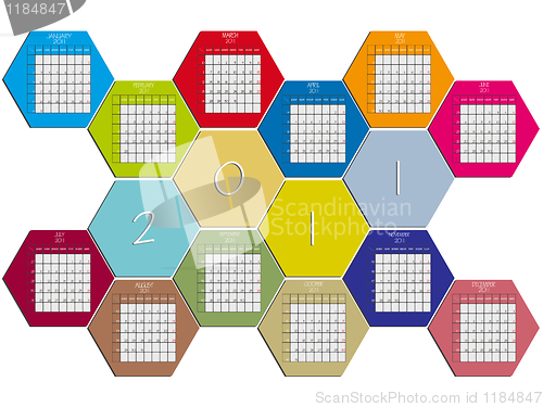 Image of hexagonal calendar 2011