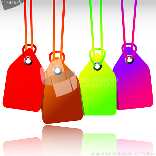 Image of blank colored tags