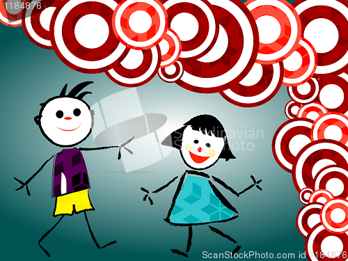 Image of circles and children background