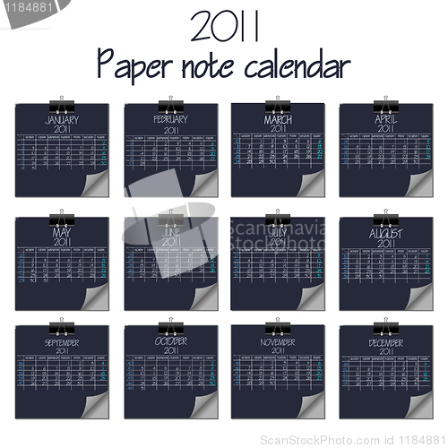 Image of calendar with paper notes 2011