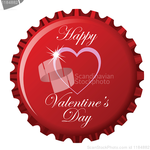 Image of happy valentine's day bottle cap