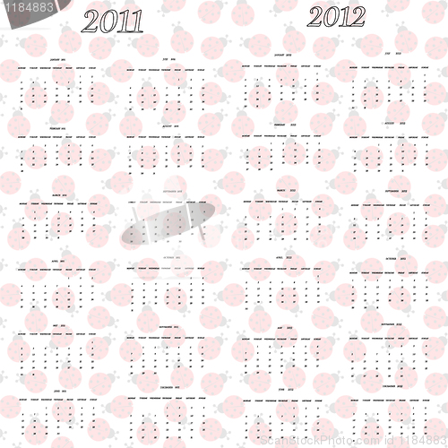 Image of ladybug calendar for 2011 and 2012