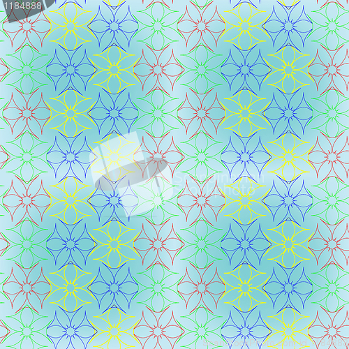 Image of abstract seamless flowers pattern extended
