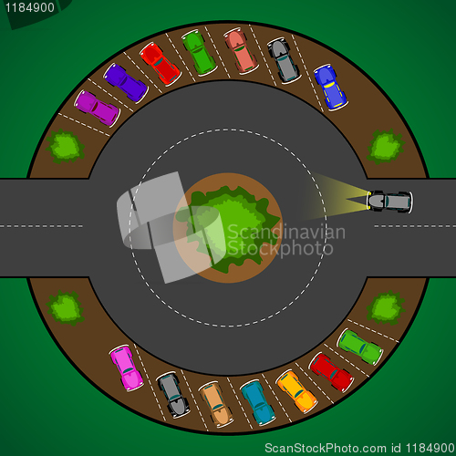 Image of round parking for cars