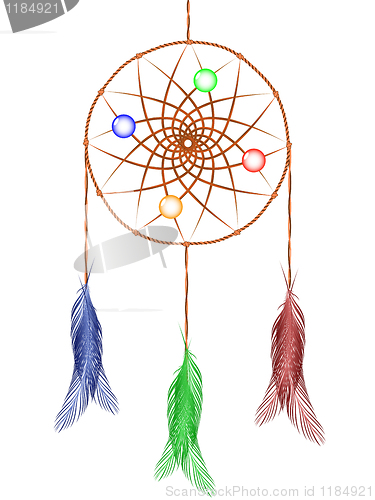 Image of dream catcher against white