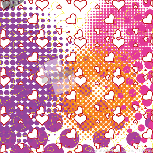 Image of hearts and bubbles pattern