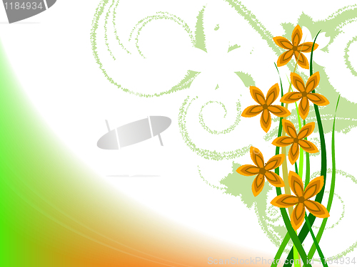 Image of design with grass and flowers