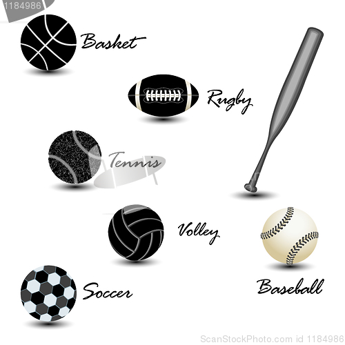 Image of sport balls against white