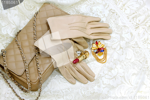 Image of Beige gloves