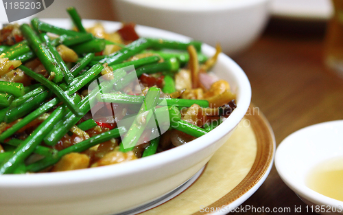 Image of wok stir fry with selective focus