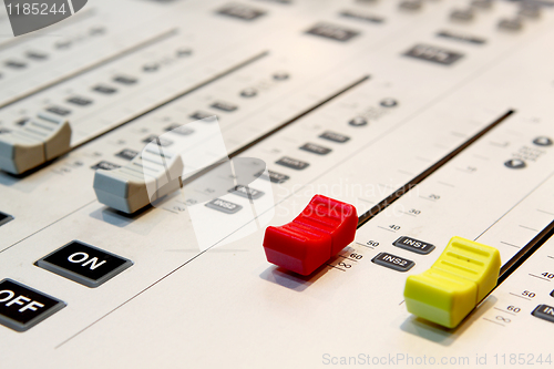 Image of Sound mixer, low angle shot with shallow DOF, useful for various