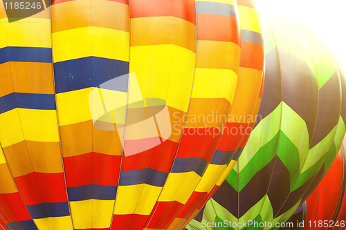 Image of Photo of color hot air balloon and sunny day 