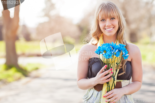 Image of Beautiful Caucasian woman outdoor