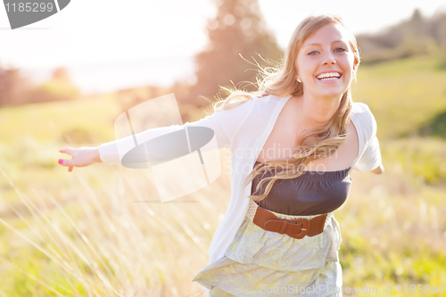 Image of Beautiful Caucasian woman outdoor