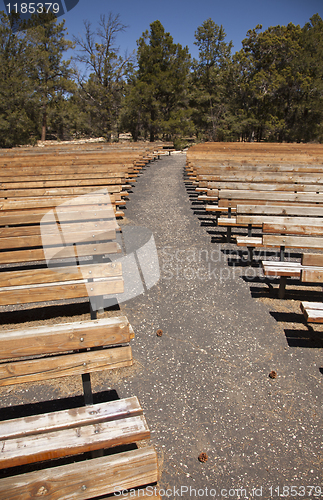 Image of Outdoor Wooden Amphitheater Seating Abstract