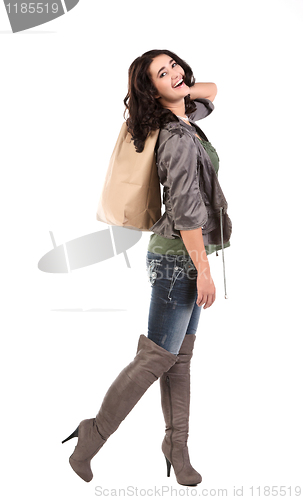 Image of young woman with shopping