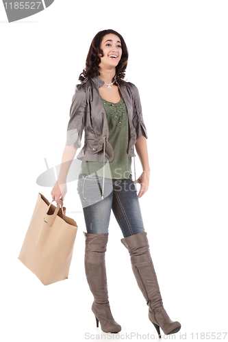 Image of young woman with shopping