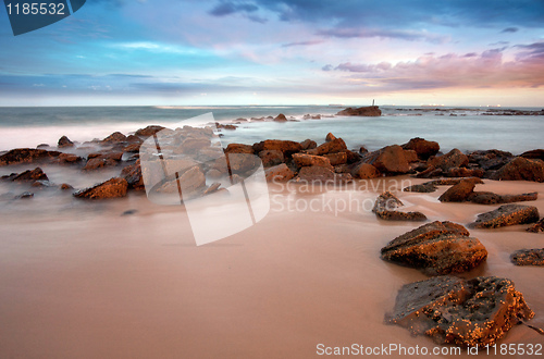 Image of sunset beach at newcastle