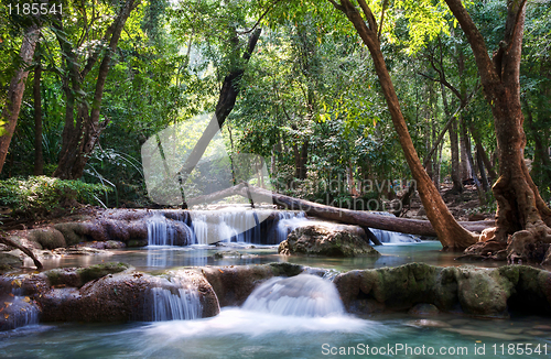 Image of beautiful waterfall cascades