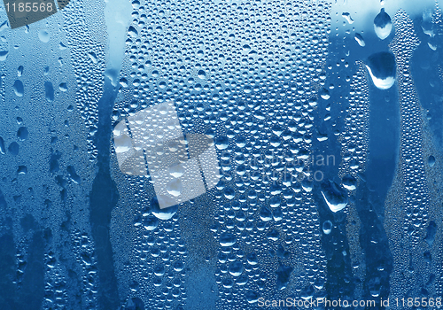 Image of water drops on glass