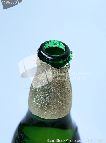 Image of bottle on blue