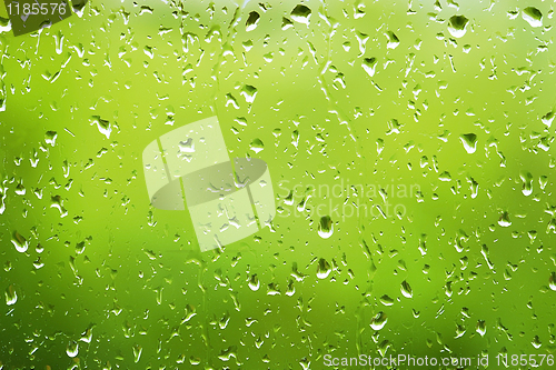 Image of water drops on glass