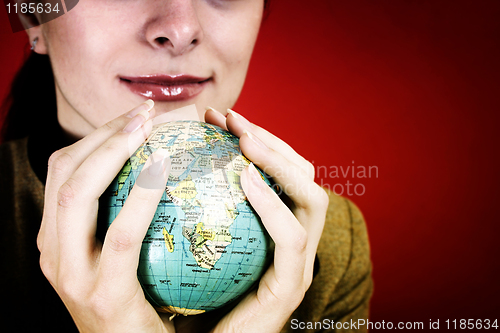 Image of Globe in a girl's hands