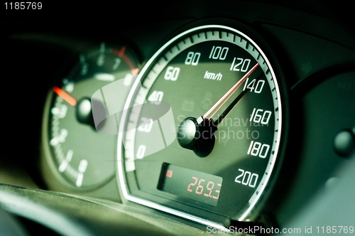 Image of Dashboard of a car with sleective focus