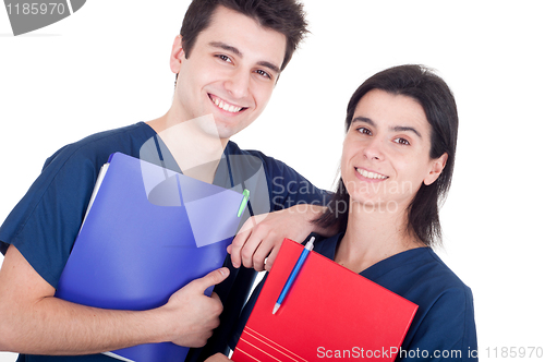 Image of Doctors team holding folders