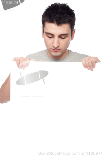 Image of Casual man with a banner