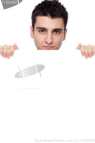 Image of Casual man with a banner