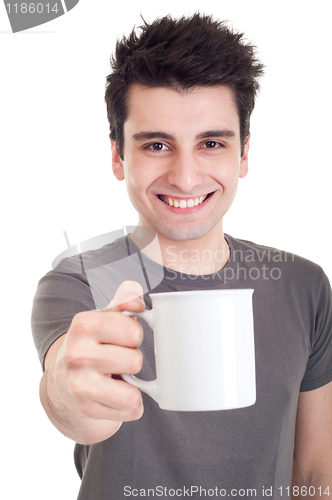 Image of Man holding mug
