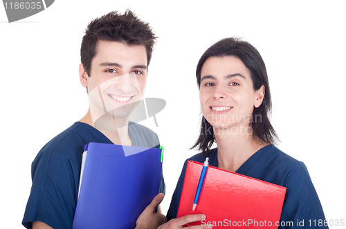 Image of Doctors team holding folders