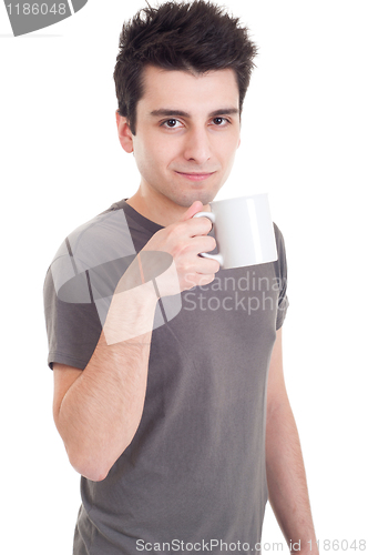 Image of Man holding mug